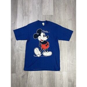 VTG Disney Mickey Mouse Florida Shirt Blue Size Large Slim Single Stitch USA I